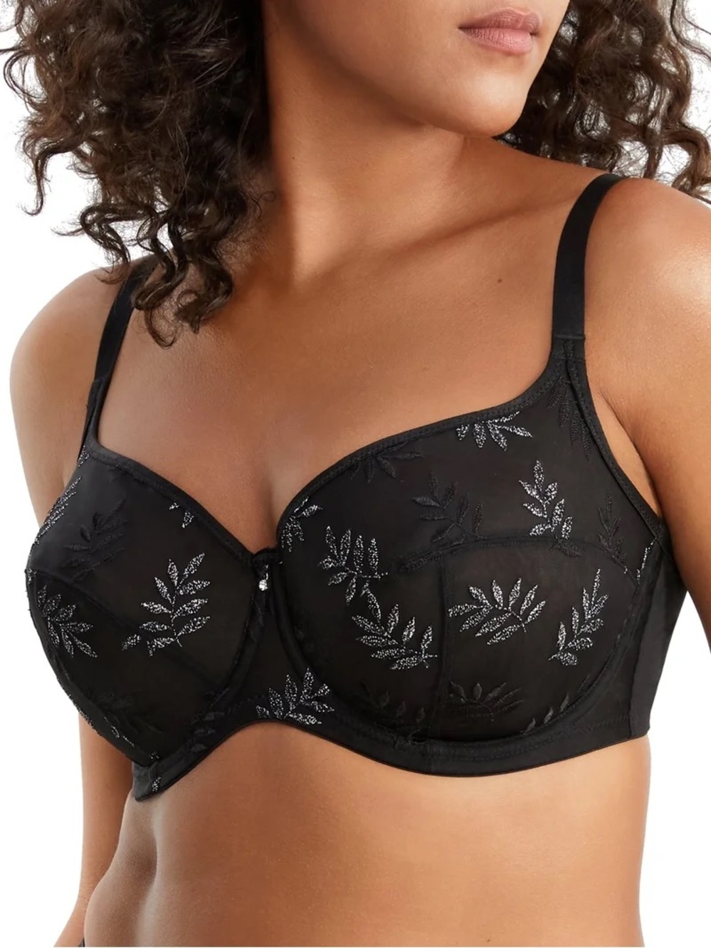 Panache Tango Underwire Balconette Bra Birthday Edition Black Silver 32F